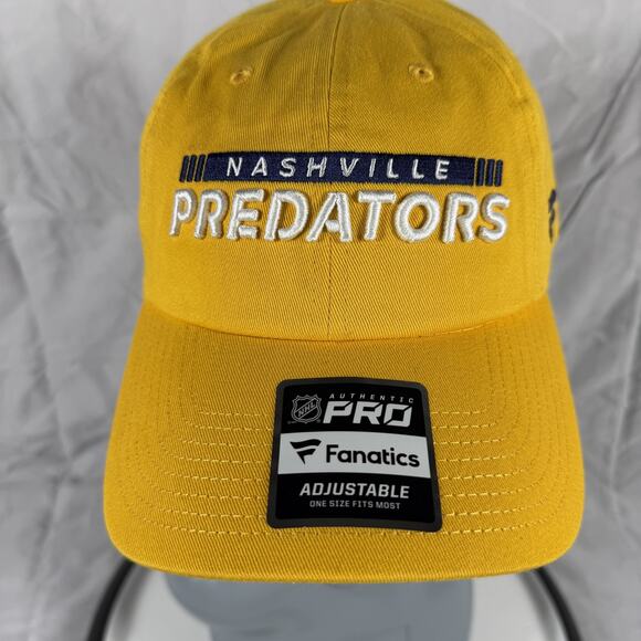 Nashville Predators Hat Cap Strap Back Yellow NHL Hockey Mens One Size Fanatics - Picture 5 of 7